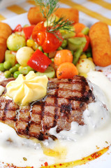 Steak with vegetables