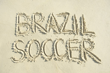 Football Handwritten Soccer Message Sand Beach