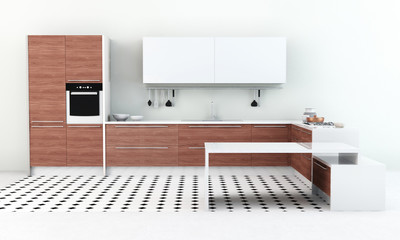 Moderne Küchenzeile in Küche