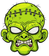 Vector illustration of Cartoon Zombie face