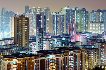 Fototapeta na wymiar Hong Kong apartment at night