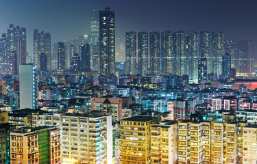 Fototapeta na wymiar Packed apartment in Hong Kong