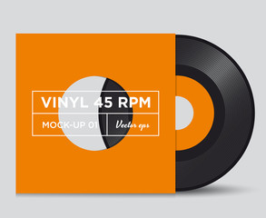 Vinyl record 45 RPM mock up - 64980932