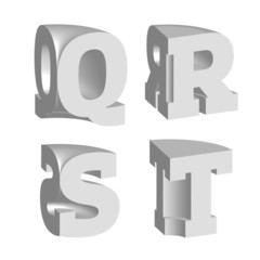 Abstract alphabet vector 3D
