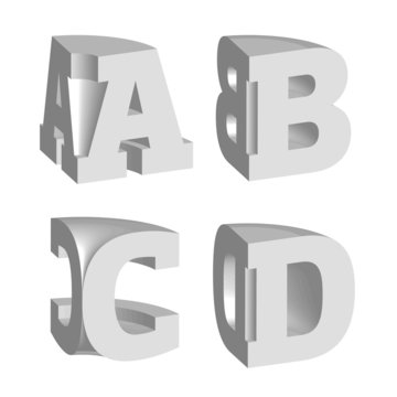 Abstract alphabet vector 3D