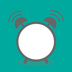 Alarm clock with empty center. Template. Flat design.