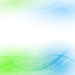 Abstract green blue particle wind