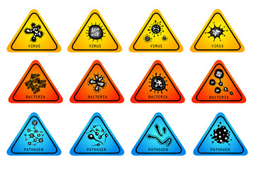 monsters virus bacteria icon set - vector illustration
