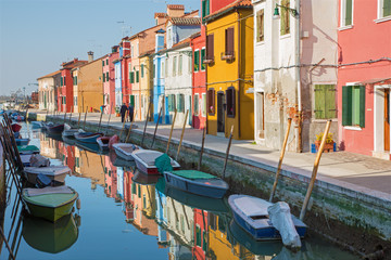 Fototapeta na wymiar Venice - Houses over the canal from Burano island