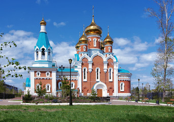 Fototapeta na wymiar Church of Elijah the Prophet in Komsomolsk-on-Amur, Russia