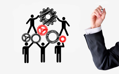 Human resources spinning wheels concept
