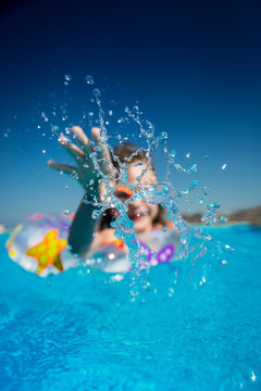 Child in swimming pool