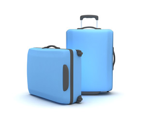 Two suitcases on white background