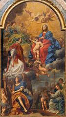Bologna - Madonna in the glory with the st. Ignace