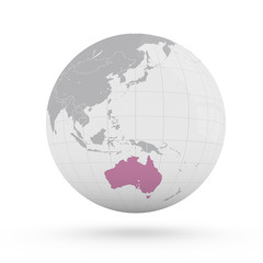 Mappamondo Oceania, Australia