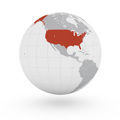 Mappamondo America, Stati Uniti