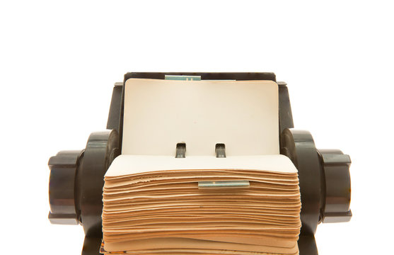 Old Original Rotary Rolodex Isolated On White