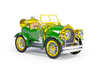 1910 green retro car