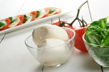 Classic caprese with mozzarella
