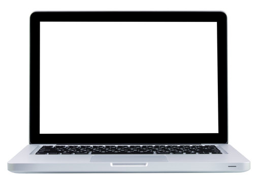 Laptop computer notebook isolation white display