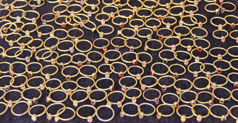 A Display of Various Costume Jewellery Finger Rings.