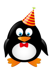 Cute penguin with party hat