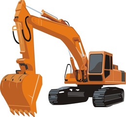 building excavator on a caterpillar base
