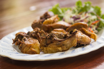 Deep fried chicken with salt