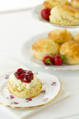 English cream tea, vertical