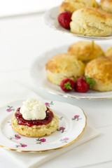 English Cornish cream tea, vertical