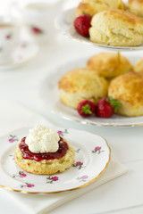English Cornish cream tea, vertical