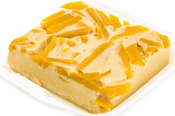 Thai pumpkin dessert close up.