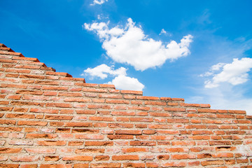 Brick wall with sky