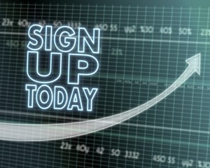  sign on stock market graph