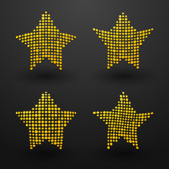 yellow stars made up of small dots