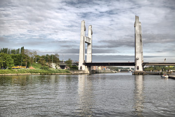 Drawbridge through Brussels–Scheldt Maritime Canal in Vilvoord