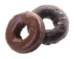 chocolate donuts on a background