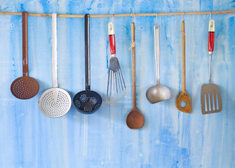 vintage kitchen utensils, cooking concept,free copy space