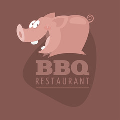 BBQ Restaurants emblem pig