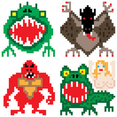worse terror horror monster eight bit pixel art © fkruger