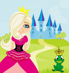 Obraz na płótnie Canvas Princess and the Frog in the crown
