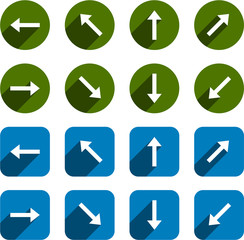 Flat arrow icons.