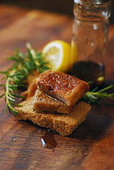 Rye bread on cutting board