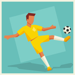 Illustration of soccer player in flat design style.