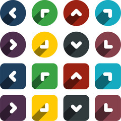 Flat arrow icons.