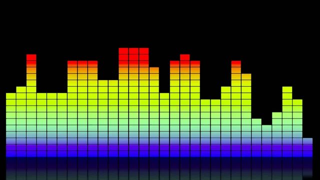 Digital colorful music equalizer on black