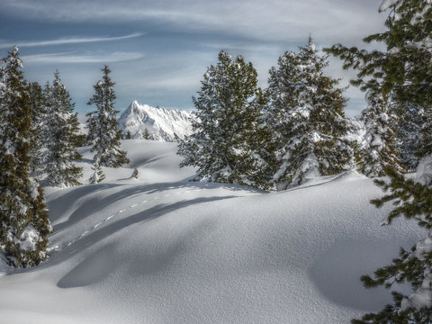 Winterlandschaft in den Alpen in HDR