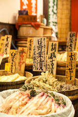 Traditional market in Japan.