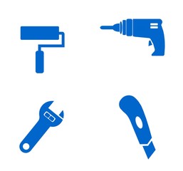 Outils de bricolage en 4 icônes