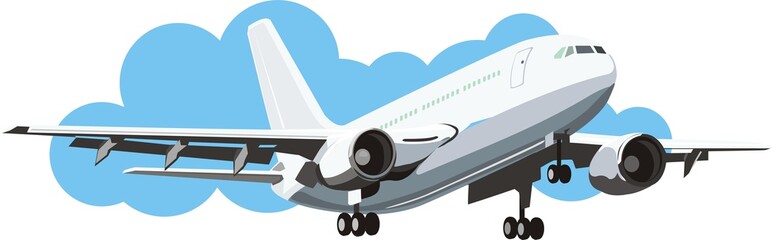 air plane in clouds